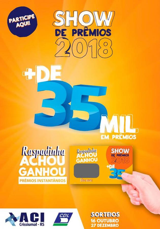 SHOW DE PRÊMIOS 2018